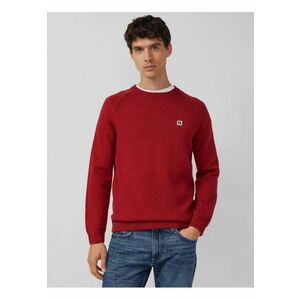 Pulover tricotat din bumbac cu maneci raglan - Rosu imagine