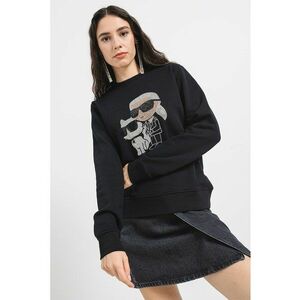 Bluza de trening de bumbac organic cu logo din strasuri - Negru/Argintiu imagine
