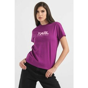 Tricou de bumbac organic cu logo - Ametist/Roz imagine