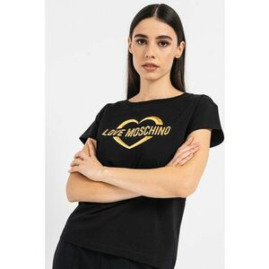 Tricou cu imprimeu logo laminat - Auriu/Negru imagine
