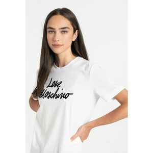 Tricou cu logo contrastant - Alb/Negru imagine