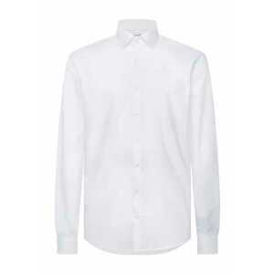 Camasa slim fit de poplin cu model uni - Alb optic imagine