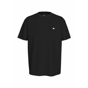 Tricou de bumbac cu decolteu la baza gatului - Negru imagine