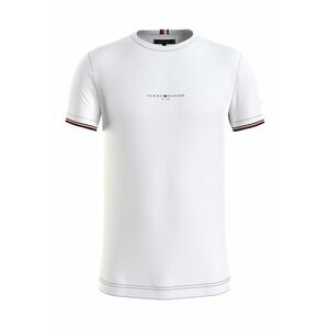 Tricou slim-fit din bumbac cu decolteu la baza gatului - Alb optic imagine