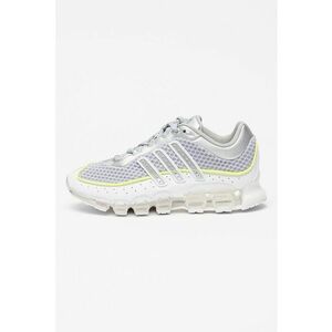 Pantofi sport din material textil cu aspect perforat - Alb/Gri imagine