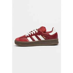 Pantofi sport din piele cu garnituri din piele intoarsa Samba XLG - Alb/Visiniu imagine