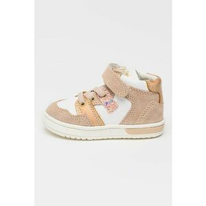 Pantofi sport cu insertii din piele intoarsa - Alb/Roz prafuit imagine
