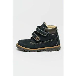 Ghete din piele nabuc cu velcro - Bleumarin imagine