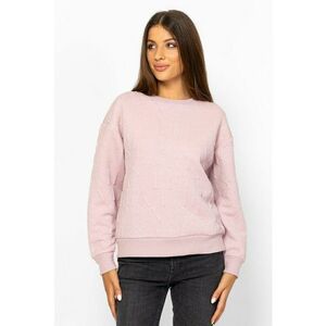 Bluza de trening cu decolteu la baza gatului si logo - Roz prafuit imagine