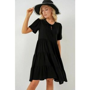 Rochie mini dama - HiCCUP - viscoza - decolteu rotund - negru imagine