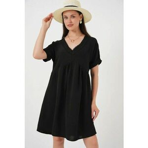 Rochie mini dama HiCCUP - decolteu in V - poliester/elastan - negru imagine