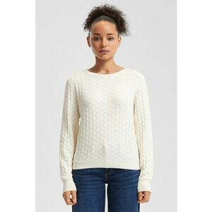 Pulover regular fit texturat - Alb fildes imagine