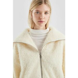 Jacheta uni cu fermoar - Crem imagine