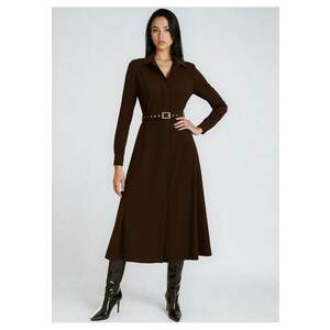 Rochie-camasa midi cu amestec de viscoza Sylvie imagine
