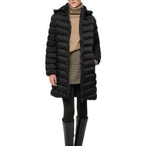 Geaca lunga matlasata cu gluga detasabila Zosma - Negru imagine