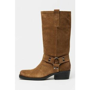 Cizme mid-calf din piele intoarsa Ruskin - Maro deschis imagine