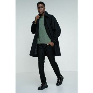 Jacheta lunga din amestec de lana - Negru imagine