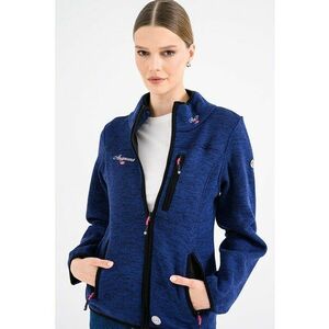 Bluza de trening cu fermoar si logo Tedenana - Negru/Bleumarin imagine