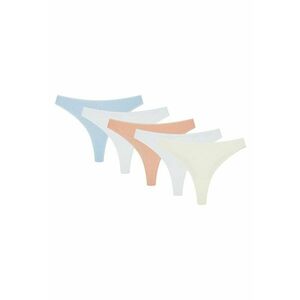 Chiloti de tip tanga - set de 5 perechi - multicolor - Sol-Sol - Alb imagine