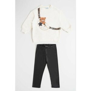 Set de colanti si bluza de trening cu imprimeu grafic - 2 piese - Negru/Alb murdar imagine