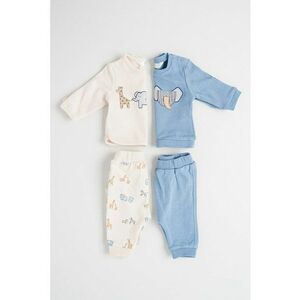 Set de pantaloni si bluze - 4 piese - Albastru deschis/Bej deschis imagine