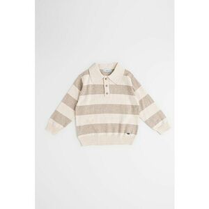 Bluza polo lejera din amestec de lana - Maro taupe deschis/Bej deschis imagine