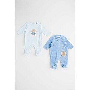 Set de salopete de pijama din plus - 2 piese - Albastru imagine