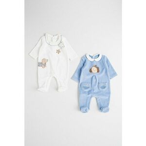 Set de salopete de pijama - 2 piese - Alb murdar/Albastru deschis imagine