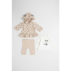 Set de jacheta - bluza si pantaloni - 3 piese - Alb murdar/Bej deschis imagine