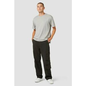 Pantaloni drepti - tip cargo - Negru imagine