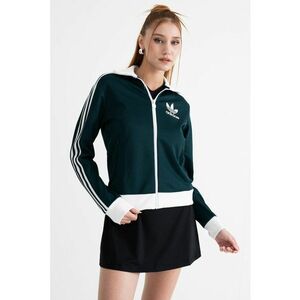 Bluza de trening cu fermoar si detaliu logo Heritage - Verde englez imagine