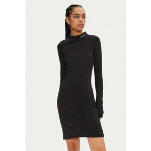 Rochie uni cu maneca lunga Milano - Negru imagine
