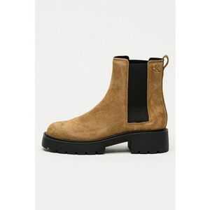 Ghete Chelsea de piele intoarsa - Negru/Maro deschis imagine