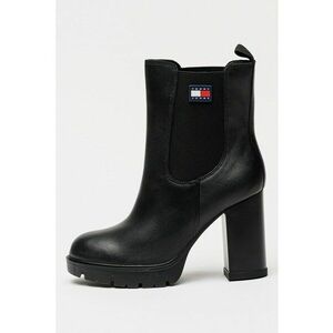 Botine Chelasea de piele napa cu toc inalt - Negru imagine
