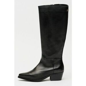 Cizme lungi de piele - Negru imagine
