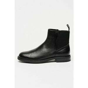 Ghete de piele cu fermoar lateral - Negru imagine
