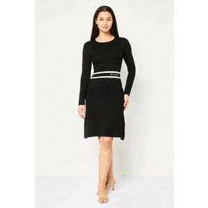 Rochie in A cu maneca lunga - Negru imagine