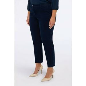Pantaloni crop cu croiala conica - Albastru inchis imagine