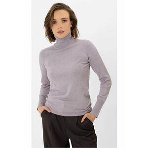 Pulover cu guler inalt S-Juli - dama - usor - violet deschis melange - Violet deschis melange imagine