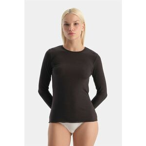 Bluza de pijama slim fit din amestec de casmir - Negru stins imagine