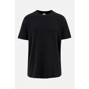 Tricou de casa din bumbac cu decolteu la baza gatului - Negru imagine