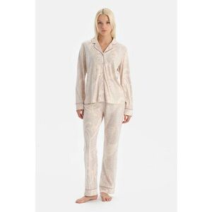 Pijama din amestec de modal cu model - Bej deschis imagine
