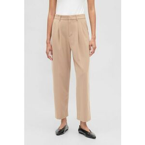 Pantaloni crop cu pensa - Maro taupe deschis imagine