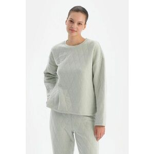 Bluza de pijama cu aspect matlasat - Verde pal imagine