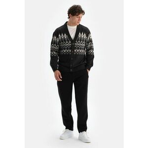 Pantaloni de trening cu snur de ajustare si model uni - Negru imagine