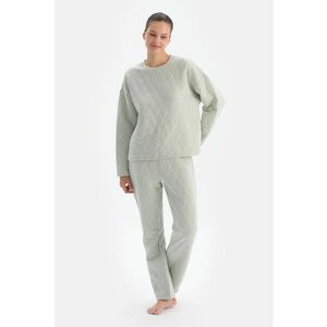 Pantaloni de pijama cu aspect matlasat - Verde pal imagine
