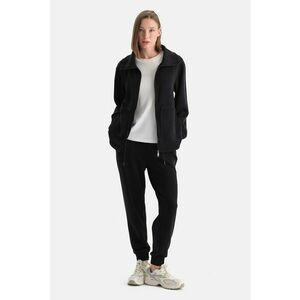 Pantaloni de trening relaxed fit cu talie medie - Negru imagine