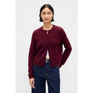 Pulover slim fit cu nasturi - Visiniu imagine