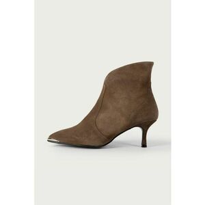 Botine din piele intoarsa Anita - Maro taupe imagine