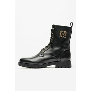 Ghete de piele cu fermoar lateral - Negru imagine